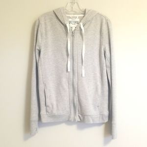 Victoria's Secret Sport Zip-Up Hooded Sweatshirt Grey Size: Small